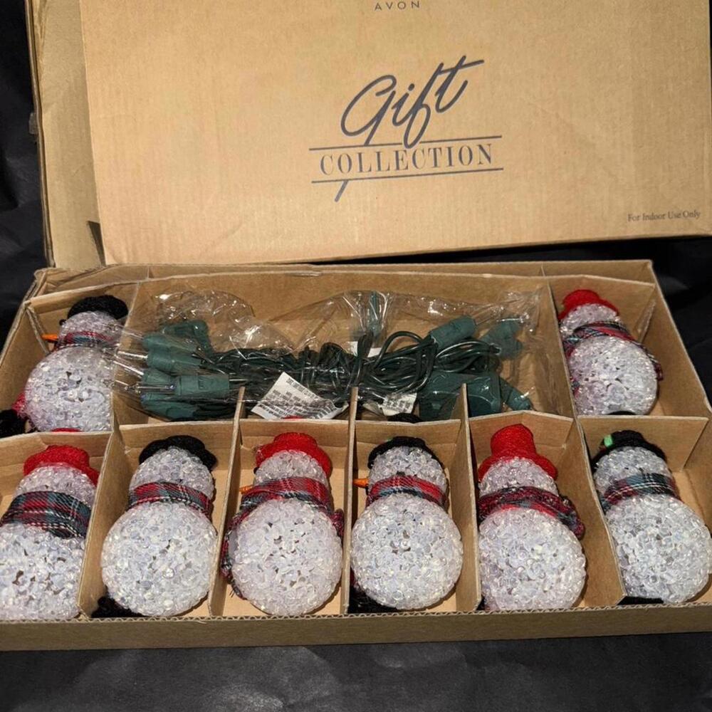Avon Gift Collection Snowman‎ Light String Set NIB